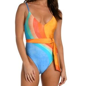 Sunshine 79 mod color block one piece swimsuit